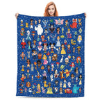[SummerVibes] DISNEY CLASSIC Characters Blanket, Super Soft Print Throw Blanket for Kids/Adults, Cute Cartoon Movie Characters, Cozy Bed Sofa Blanket