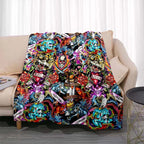 3dED- HARDY Tattoo Tiger Skull Blanket Living Room Bedroom Sofa Soft and Comfortable Warm Blanket Office Leisure Blanket
