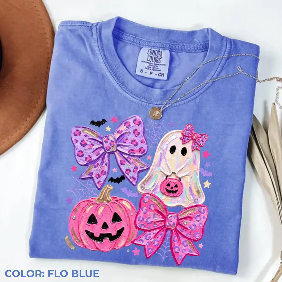 Comfort Colors Preppy Ghost Coquette Shirt, Cute Pink Bow Halloween T-Shirt, Girly Spooky Season Graphic Tee, Retro Fall Ghost Apparel, Trendy Gift