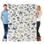 Romantic ocean style whale shark pattern warm blanket children adult nap blanket soft and comfortable suitable for all seasons