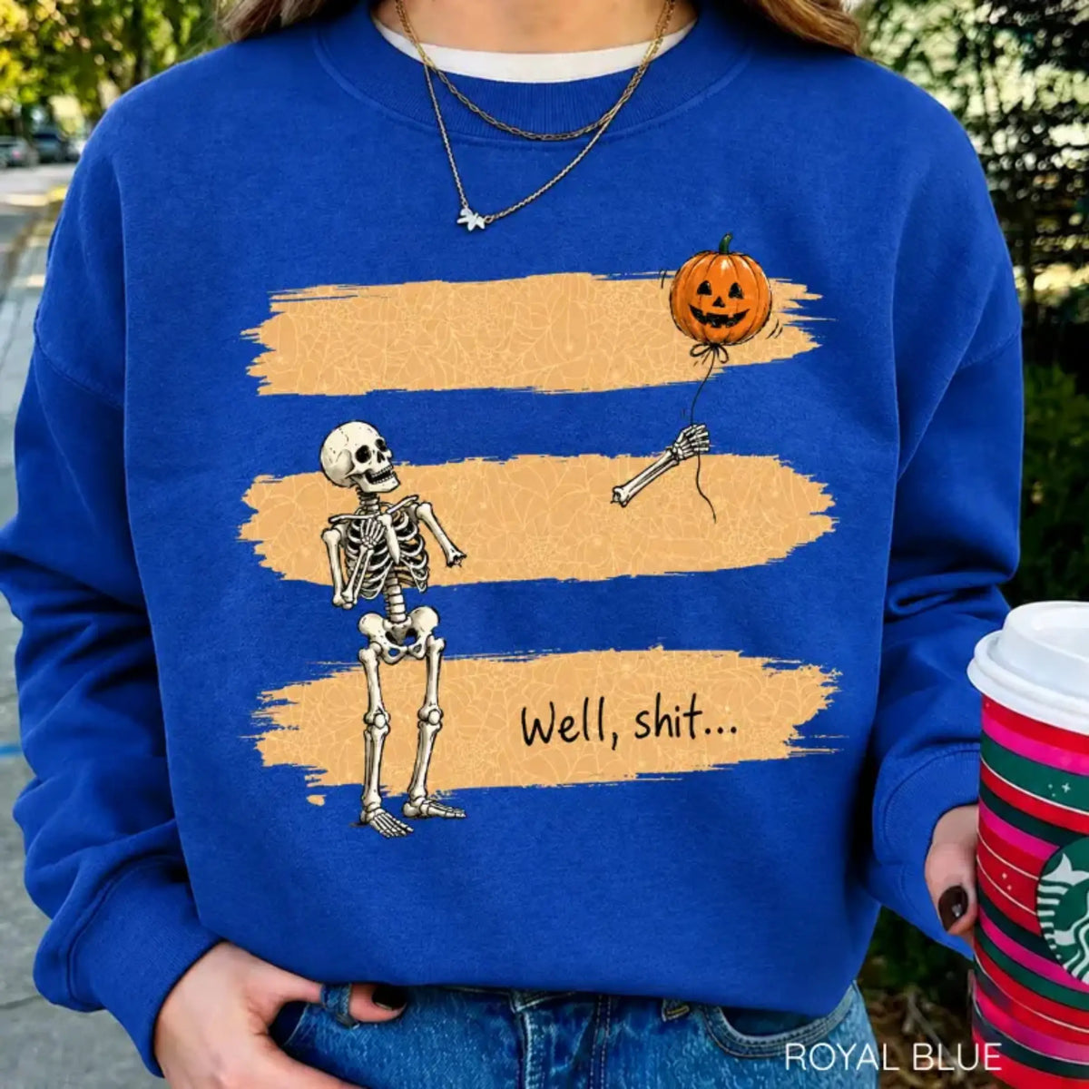 Gildan Funny Skeleton Lost Balloon Sweatshirt, Well Shit Halloween Sweatshirt, Dark Humor Sweatshirt, Gothic Sarcastic Skeleton, Halloween Sweatshirt Gift for Women