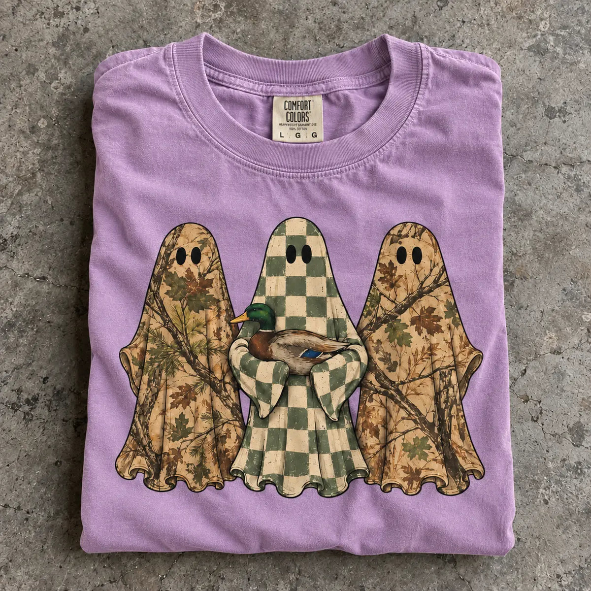 Hunting Season Ghosts Comfort Shirt: Camo Mallard Duck Halloween Tshirt