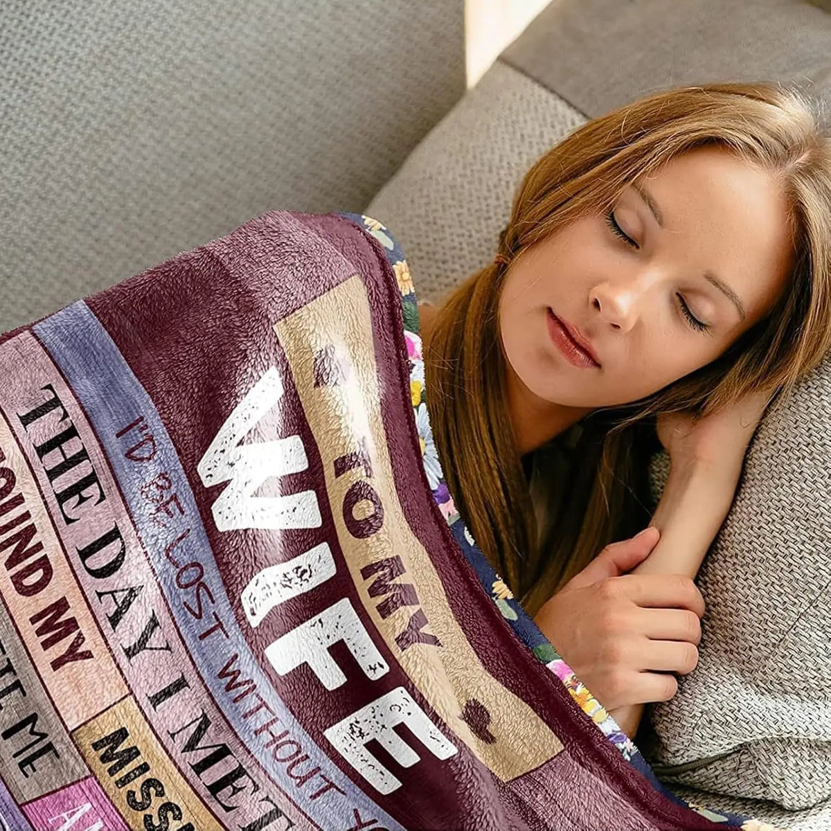 [SummerVibes] Blanket Gifts for Wife Romantic Anniversary Birthday Gifts for Wife Her I Love You Presents for Wife from Husband to My Wife Warm Gifts for Christmas Valentine's Mother's Day