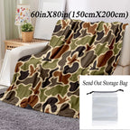 Camouflage Pattern Flannel Blanket, 1 Count Soft Comfortable Warm Napping Throw Blanket, Cool Bedroom Bedding Blankets for Home Office Travel Camping