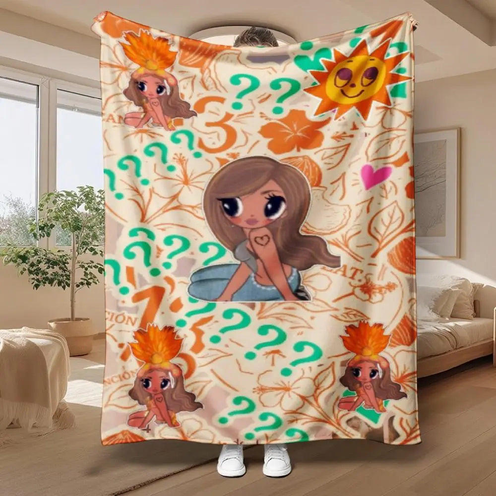 Soft Flannel Warmth & Relax Throw Blanket with Mañana Será Bonito Graffiti Art, Cartoon Pattern, Machine Washable - Ideal for Home Bedroom, Outdoor Camping, Warmth Throws, Relax Throws