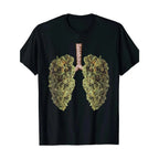 Men's Cotton Graphic Tee - Fun Weed Lung Print