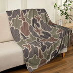 Vintage Duck Camo Blanket Retro Hunting Style Camouflage Throw for hunters outdoor Car Travel Home Gift for Men Women Adults