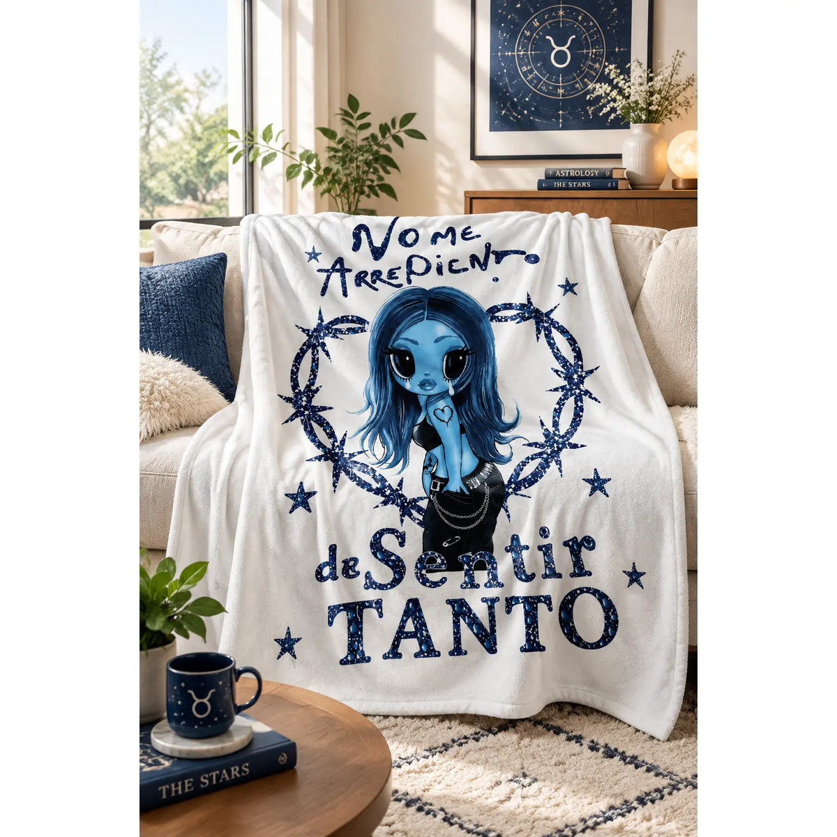 Soft Flannel Warmth & Relax Throw Blanket with Mañana Será Bonito Graffiti Art, Cartoon Pattern, Machine Washable - Ideal for Home Bedroom, Outdoor Camping, Warmth Throws, Relax Throws