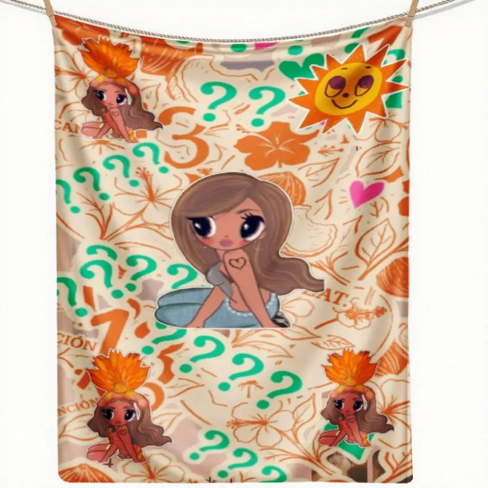 Soft Flannel Warmth & Relax Throw Blanket with Mañana Será Bonito Graffiti Art, Cartoon Pattern, Machine Washable - Ideal for Home Bedroom, Outdoor Camping, Warmth Throws, Relax Throws