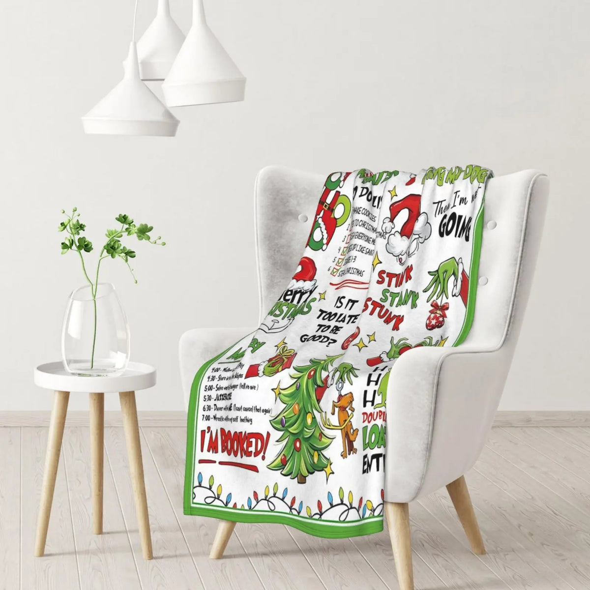 Funny Merry Christmas Flannel Throw Blanket, Funny Xmas Tree Birthday Gifts for Kids Men Women, Winter Holiday Soft Blankets for Bedding Sofa Home Decor Gift Idea