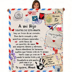 A Spanish letter: papa gives a blanket to his daughter, papa & mama give Birthday gift for son & daughter. A soft and comfortable flannel blanket, perfect for various occasions, a Valentine's Day gift.Easter Gifts for Kids