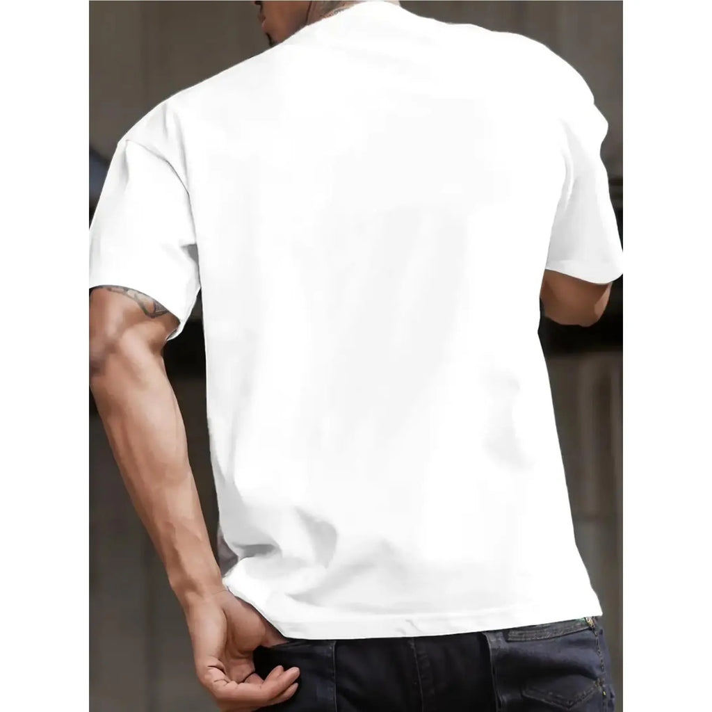 Men's Casual Graphic Tee - LOWRIDER Print, White