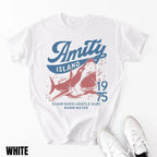 Jaws Amity Island 1975 Unisex Tee, Lightweight clothing, Movie Inspired Gift, Cotton T-Shirt for Film Buffs, Retro Summer Shirt, Vintage Beach Tee