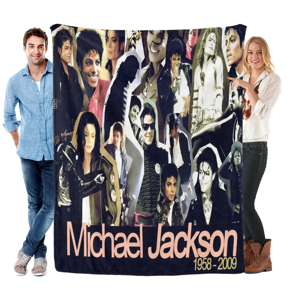 Michael Jackson King Of Pop Vintage Flannel Throw Blanket - Ultra Soft, Cozy Warm - for Bedroom, Couch, Travel - Perfect Gift for Pop Fans, Gifts for Him - Aesthetic Room Decor