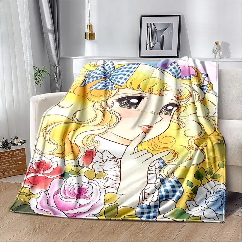 2025 New Style Candy Candy Girl Cartoon Anime Soft Plush Blanket,Flannel Throw Blanket Polyester Blanket for Living Room Bedroom Sofa Kid Gift