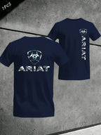 Men's Ariat Print Graphic T-Shirt, Casual Long Sleeve Top, Comfortable Fit for Daily Wear, Ideal for Home & Leisure Activities, Menswear