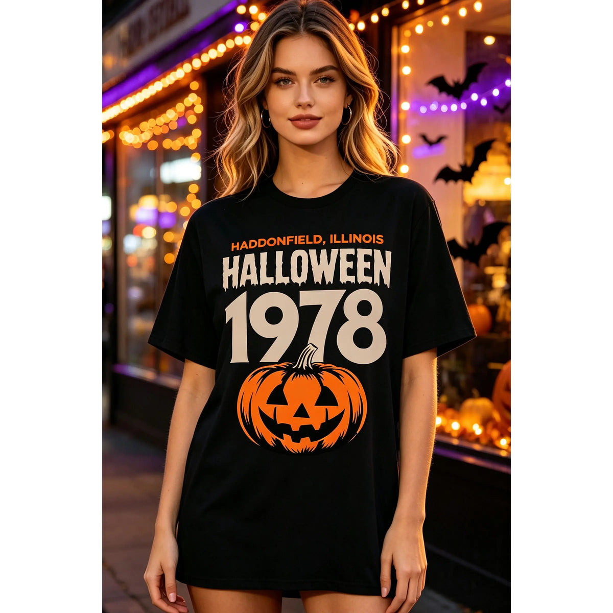 Men's Unisex Print T-Shirt, Menswear Streetwear Round Neck Soft Retro 90s Horror Movie Graphic Tee with Jack-O-Lantern Designs for Halloween Parties, Casual Short Sleeve Everyday Top,sohochic