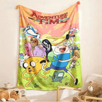 Adventure Time Cartoon Characters Flannel Blanket Large Size Ultra Soft Warm Lightweight Cozy Throw Blanket Perfect For Bed Sofa Living Room Office Camping Travel Gift Birthday Christmas For Fans Boys Teens Her
