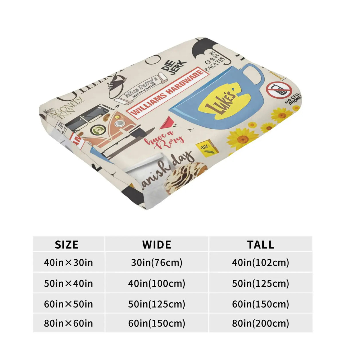 Gil-more Girls Throw Blanket Flannel Blanket Ultra-Soft Fleece Throw Cozy Fuzzy Plush Flannel Blanket Suitable for All Seasons Couch Bed Living Room Sofa Bedroom Chairs Dorm Birthday Valentine's Day Christmas Gifts