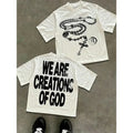 Men's Loose Fit Cross Necklace Print T-Shirt