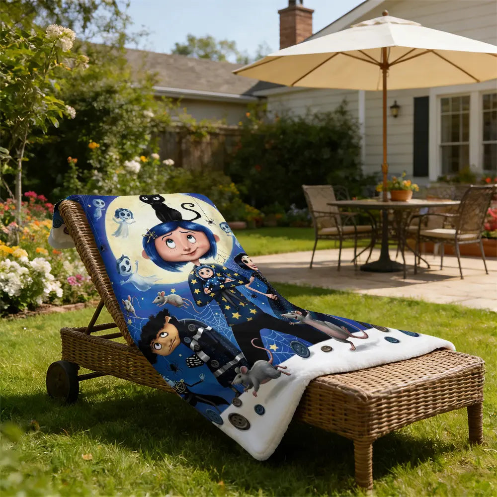 Coraline Cartoon Character Print Flannel Blanket - Soft Warm Bed Throw for Home or Travel Use, Ideal Holiday Christmas Birthday Gift for Teens, Flannel Blankets