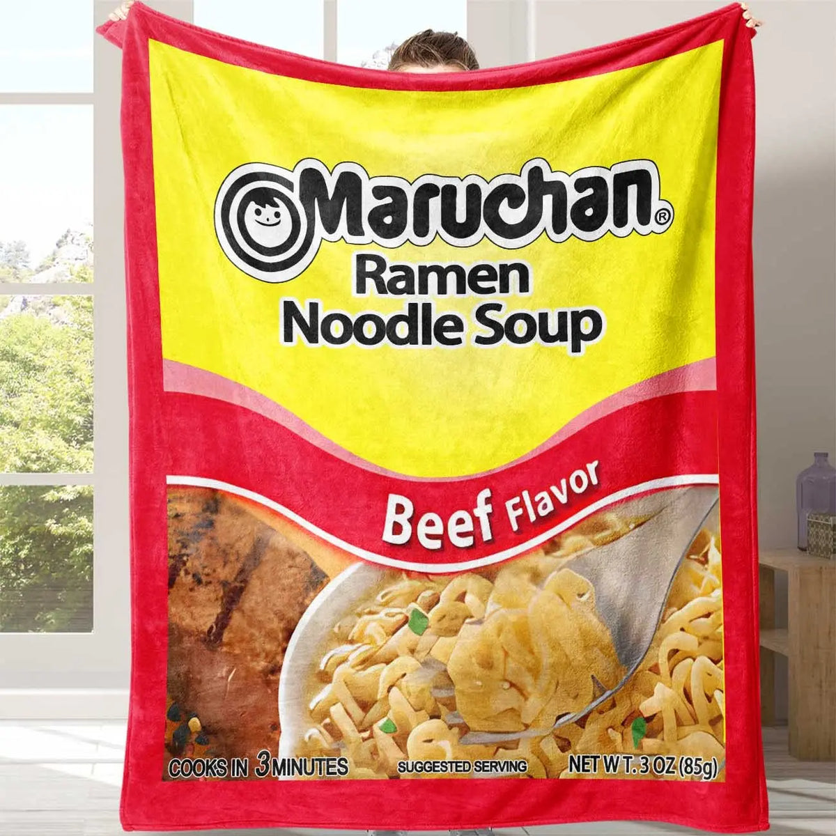 Chicken Noodle Pattern Graphic Throw Blanket, Soft Comfortable Warm Decorative Home Decor for Office, School, Dormitory & Camping #GLOBAL PICKS