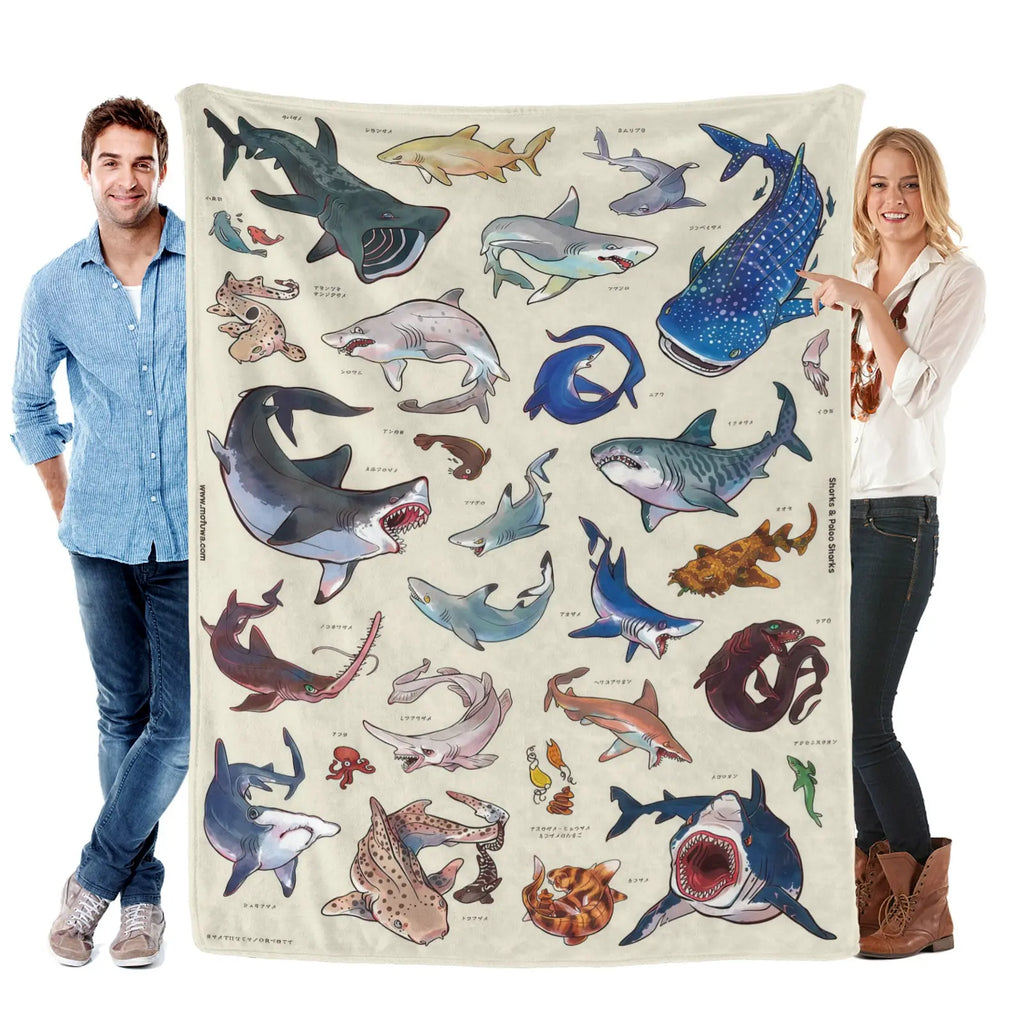 Romantic ocean style whale shark pattern warm blanket children adult nap blanket soft and comfortable suitable for all seasons