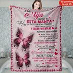 Mama&Papa Inspirational Blanket for Daughters&Son-the perfect graduation gift, birthday present, back-to-school gift, or Christmas present. Features pink butterfly embellishments and makes a lovely addition to your daughter’s bedroom.