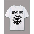 Men's Casual Graphic Tee - LOWRIDER Print, White