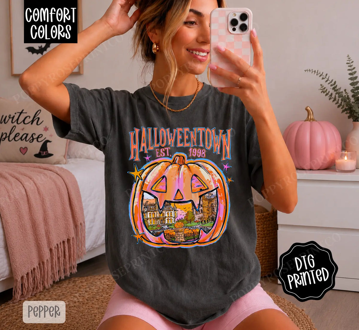 Halloweentown Comfort Colors Shirt, Trendy Women's Fall Tshirt, A Gift for Her