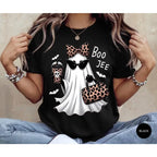 Comfort Colors Boo-Jee Ghost Shirt Leopard Ghost Tee, 100% Cotton