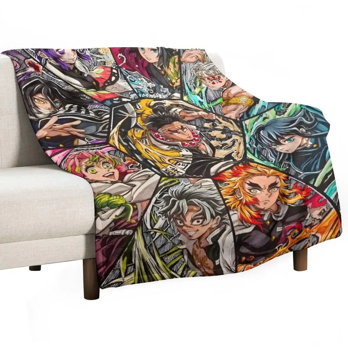 Ultra-Soft Anime Print Flannel Throw Blanket Home Sofa Bedroom Dorm Couch Office Car Travel Blankets Gift for Men Women Boys Girls