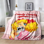 2025 New Style Candy Candy Girl Cartoon Anime Soft Plush Blanket,Flannel Throw Blanket Polyester Blanket for Living Room Bedroom Sofa Kid Gift