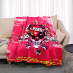 3dED- HARDY Tattoo Tiger Skull Blanket Living Room Bedroom Sofa Soft and Comfortable Warm Blanket Office Leisure Blanket