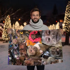 Funny Monkey Face Blanket, Soft Flannel Throw for Home Decor & Camping, Unique Gift for Animal Lovers, Warm & Durable Design Christmas gift Dream Weave Home