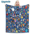 [SummerVibes] DISNEY CLASSIC Characters Blanket, Super Soft Print Throw Blanket for Kids/Adults, Cute Cartoon Movie Characters, Cozy Bed Sofa Blanket