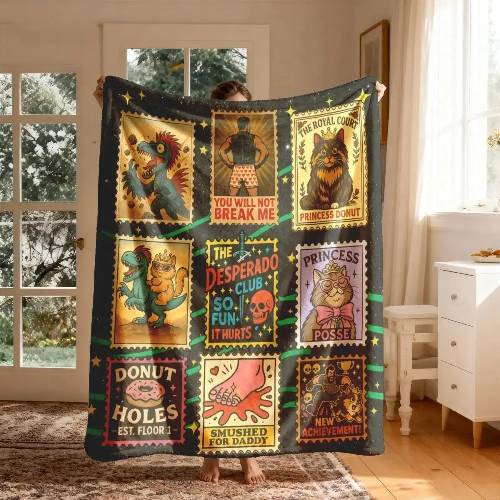 Dungeon Crawler Carl Flannel Throw Blanket Soft Funny Throw Blanket Cozy Lightweight Plush Portable Cover Blanket For Sofa,Warm Gift For Birthday,Christmas,Multiple Blanket