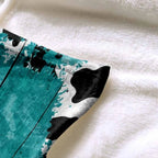 Highland Cow Flannel Blanket - Turquoise Abstract Animal Print, Soft Warm Lightweight, Wrinkle Resistant, Anti-Pilling, Color Stays Vivid Longer, Cozy Throw for Living Room Decor, Bedroom Sofa, Home Gift & Cozy Setup, Indoor/Outdoor