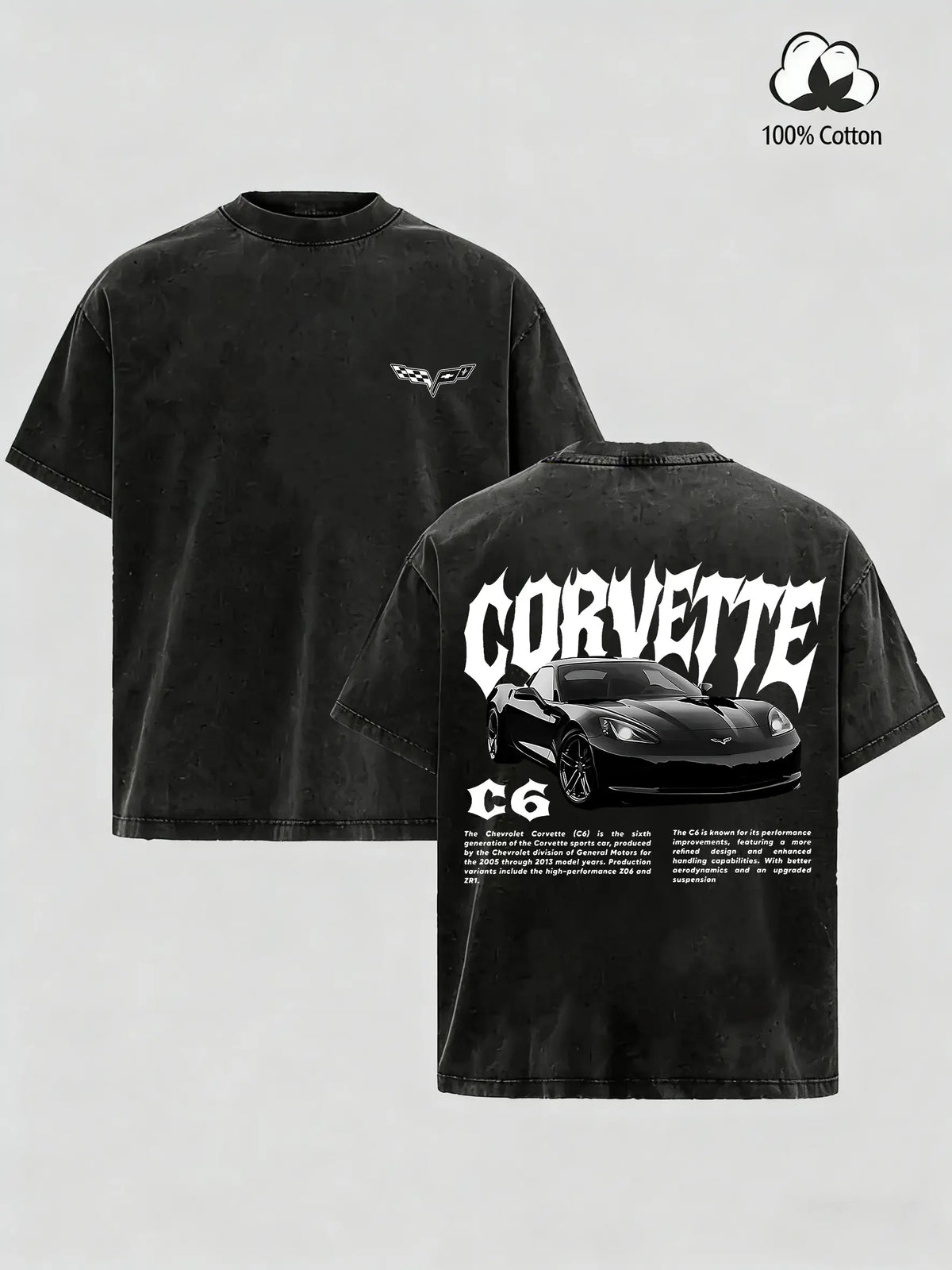 Oversized Corvette C6 Graphic T-Shirt for Men and Women
