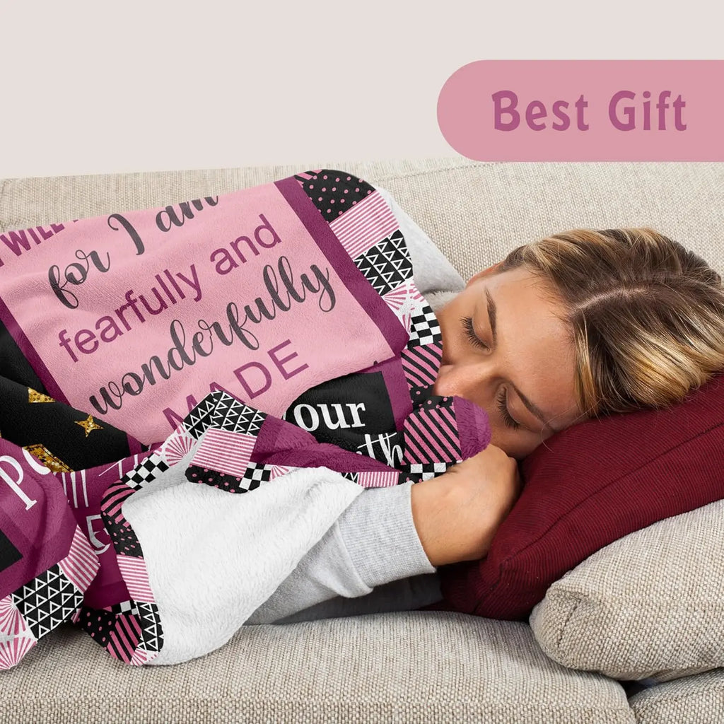 [Summer Sale Deals] Christian Bible Verse Blanket for Women Men, Inspirational Religious Gift for Him Her, 100% Polyester Flannel Blanket, One-Sided Print