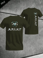 Men's Ariat Print Graphic T-Shirt, Casual Long Sleeve Top, Comfortable Fit for Daily Wear, Ideal for Home & Leisure Activities, Menswear