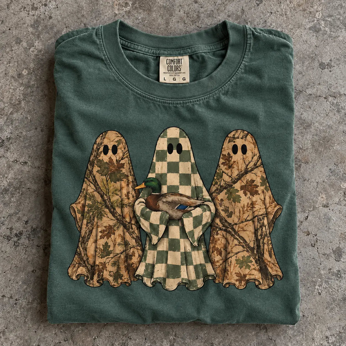Hunting Season Ghosts Comfort Shirt: Camo Mallard Duck Halloween Tshirt