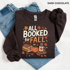 Women's Book Lover Graphi - Cotton-Polyester Blend Long Sleeve Minimalist Tops, Everyday Cozy Casual Pullover Sweater Tee for Autumn Reading, Holiday Outfits