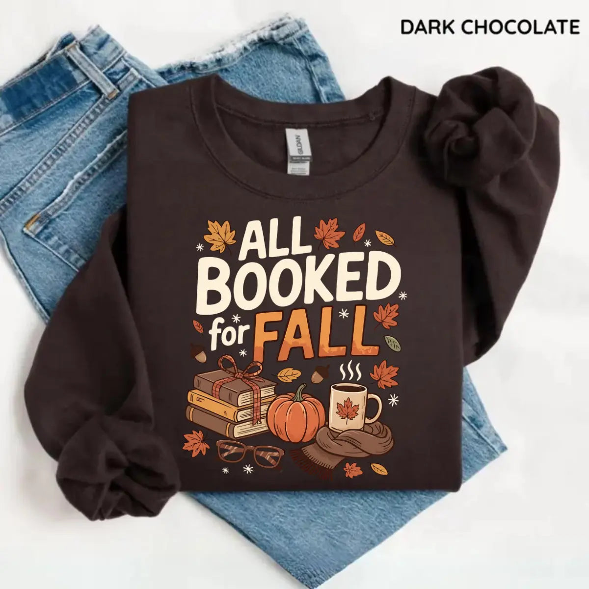 Women's Book Lover Graphi - Cotton-Polyester Blend Long Sleeve Minimalist Tops, Everyday Cozy Casual Pullover Sweater Tee for Autumn Reading, Holiday Outfits