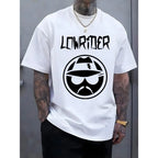 Men's Casual Graphic Tee - LOWRIDER Print, White