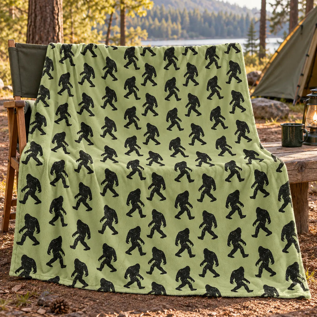 Funny Big Foot Sasquatch Gifts Blanket, Bigfoot Blanket for Men Women, Funny Birthday Unique Sasquatch Gifts, Vintage Flannel Throws Blanket for Bed Sofa Car, Gift for Him, Printed on One Side, Cozy Throw Blankets,Halloween Christmas Gift