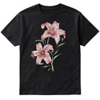 Pink Lily Floral T-Shirt Unisex Vintage Graphic Tee