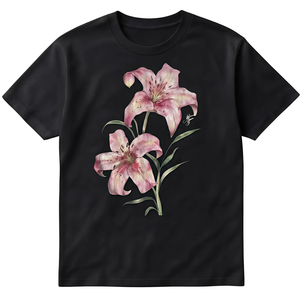 Pink Lily Floral T-Shirt Unisex Vintage Graphic Tee