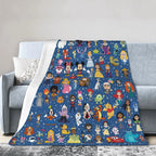 [SummerVibes] DISNEY CLASSIC Characters Blanket, Super Soft Print Throw Blanket for Kids/Adults, Cute Cartoon Movie Characters, Cozy Bed Sofa Blanket