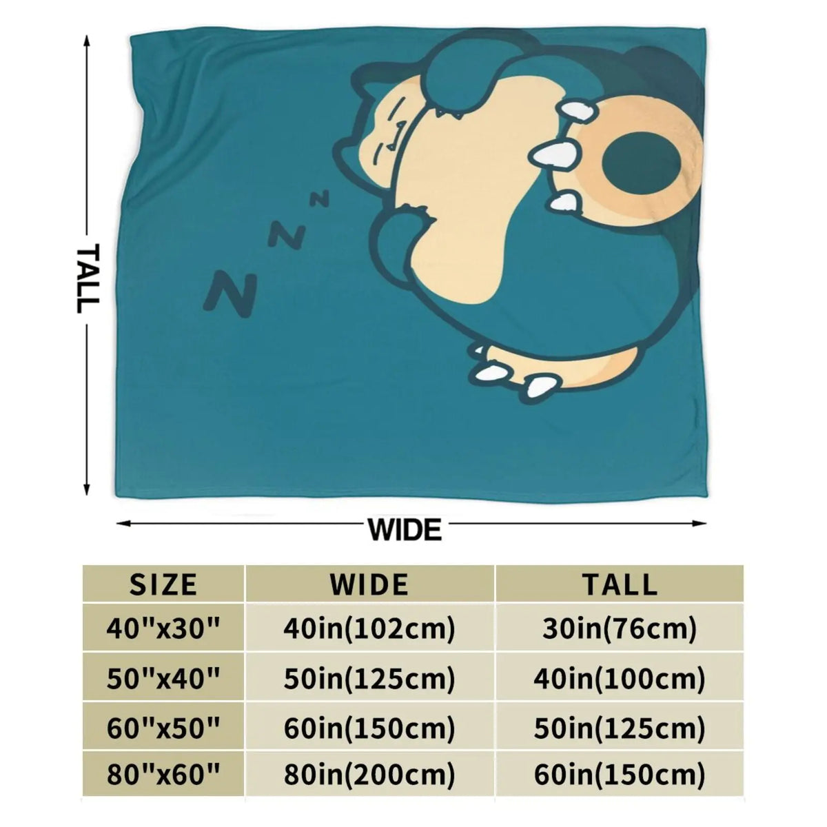 Snorlax Cartoon Blanket Ultra Air-conditioning quilt, soft and thin style Flannel Throw Blanket Warm Cozy Fleece Blankets Gifts for Kids Boys Girls Travelling Camping Sofa Bed 50"x40"